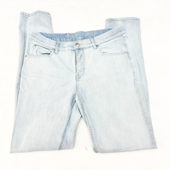 Cheap Monday Tight Pale Bllue Light Wash Skinny Denim Jeans Size 34 x 32 - Picture 4 of 9